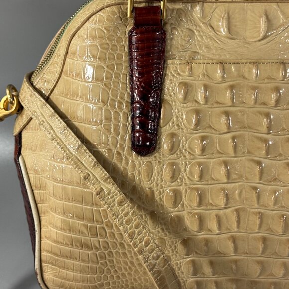 Brahmin Hudson Croc Embossed Leather Twill Tri- Texture Satchel - Picture 5 of 15